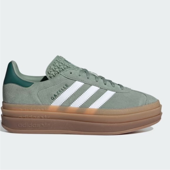 adidas Gazelle Bold Sage Silver Green Gum Sole - Picture 2 of 11